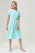 Image 7 of Bridesmaid linen dress with short sleeves and shrunk waist Myra from Baltic Linen