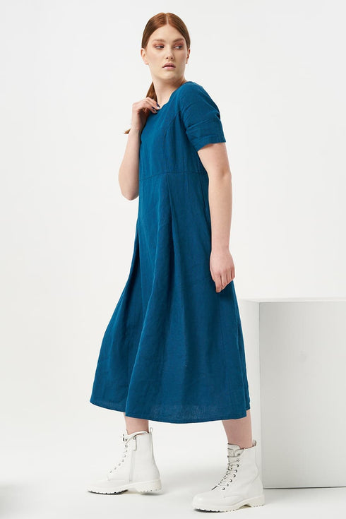 Image 8 of Casual short sleeved linen dress with a zip in the back Madona from Baltic Linen