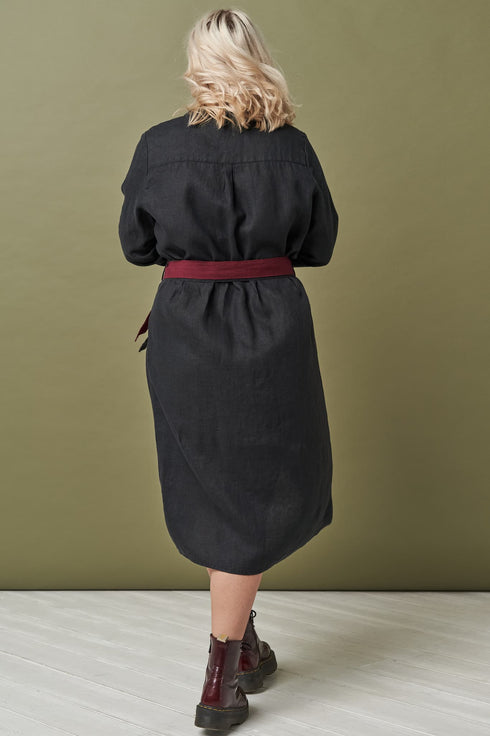 Image 21 of Linen long shirt dress with long sleeves and pockets Nika from Baltic Linen