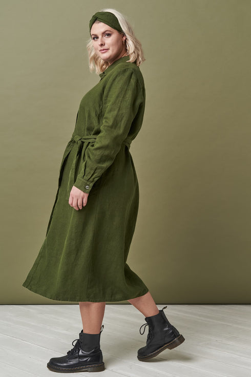 Image 10 of Linen long shirt dress with long sleeves and pockets Nika from Baltic Linen