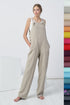 Image 8 of Natural linen overalls features side pockets and a relaxed fit Lukas from Baltic Linen