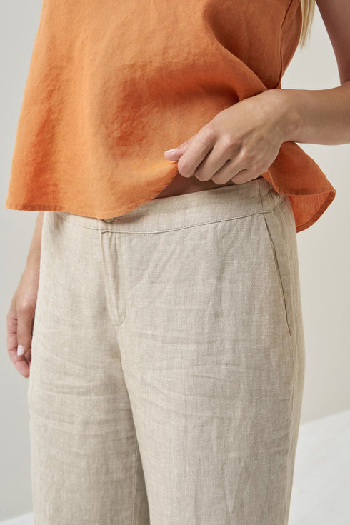Image 5 of Modern linen pants with a wide-leg design and side pockets Paula from Baltic Linen