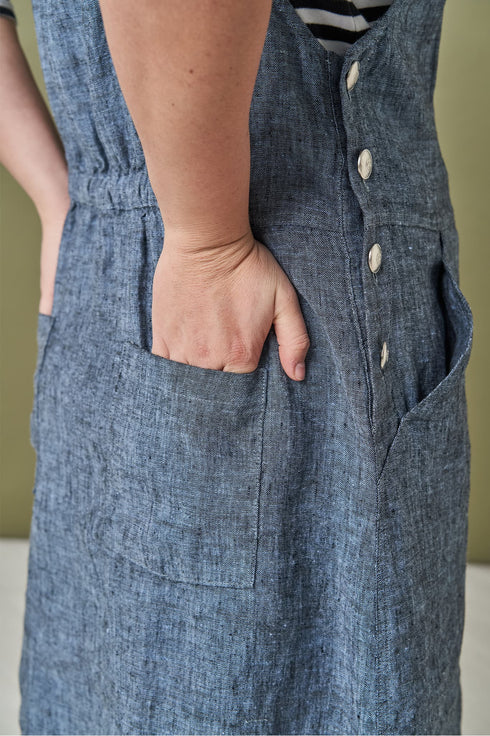 Image 5 of Linen pinafore dress with adjustable straps & square neckline Lukne from Baltic Linen