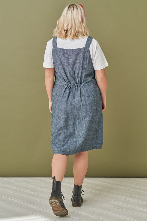 Image 6 of Linen pinafore dress with adjustable straps & square neckline Lukne from Baltic Linen