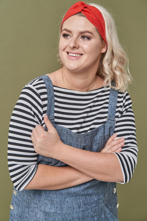 Image 7 of Linen pinafore dress with adjustable straps & square neckline Lukne from Baltic Linen