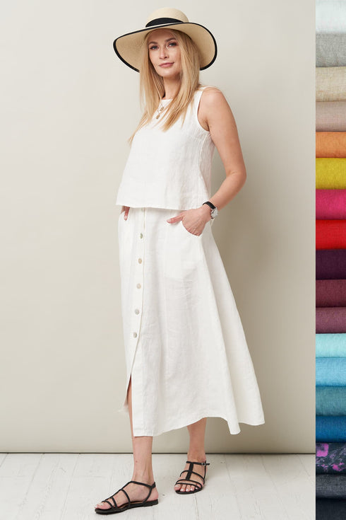 Image 9 of Linen skirt with buttons, pockets in the side seam Kiki from Baltic Linen