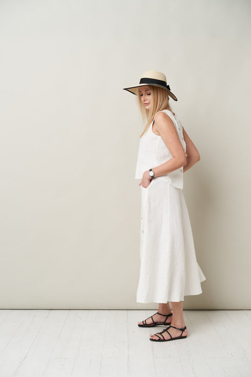 Image 5 of Linen skirt with buttons, pockets in the side seam Kiki from Baltic Linen