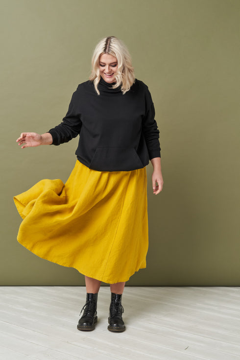 Image 5 of Linen skirt with pockets, elastic waist and side pockets Nova from Baltic Linen