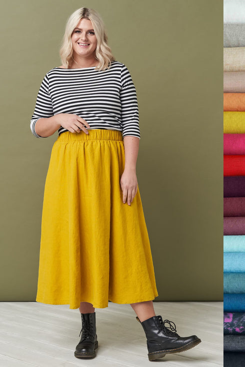 Image 8 of Linen skirt with pockets, elastic waist and side pockets Nova from Baltic Linen