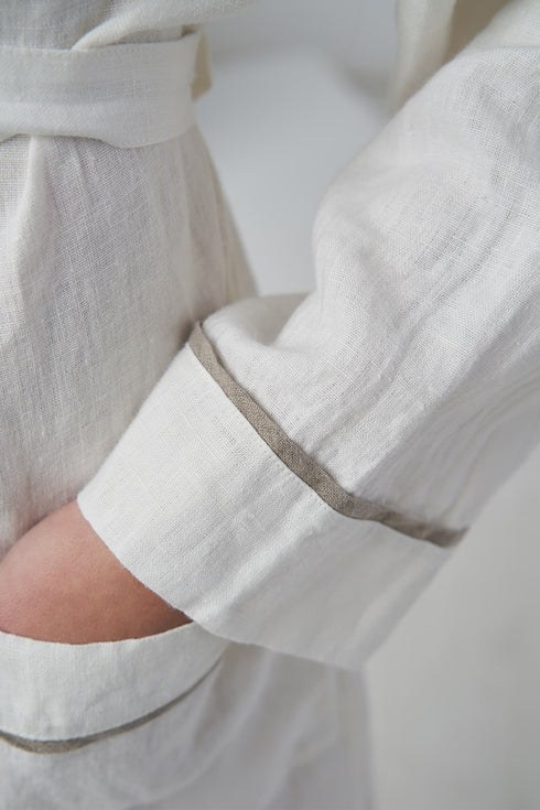 Image 7 of Luxury linen bathrobe comfortable with long kimono sleeves from Baltic Linen