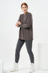 Image 11 of Merino wool sweater with a round neckline and long sleeves Flow from Baltic Linen