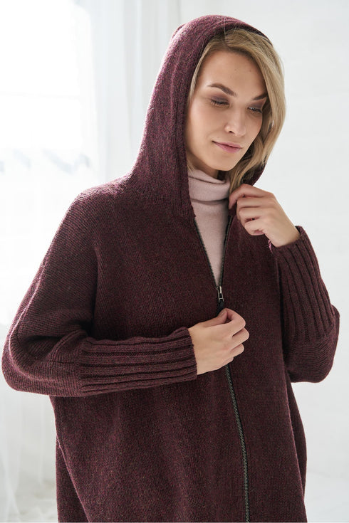 Image 7 of Merino wool sweater with long sleeves and a zipper Alice from Baltic Linen