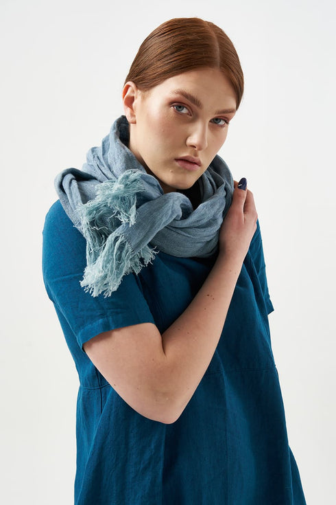 Image 19 of Natural linen scarf made for comfort and cold weather from Baltic Linen