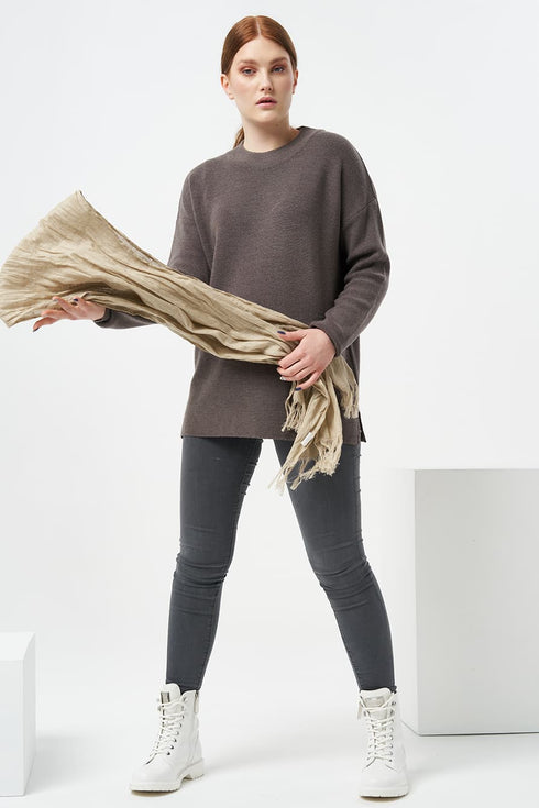 Image 7 of Natural linen scarf made for comfort and cold weather from Baltic Linen