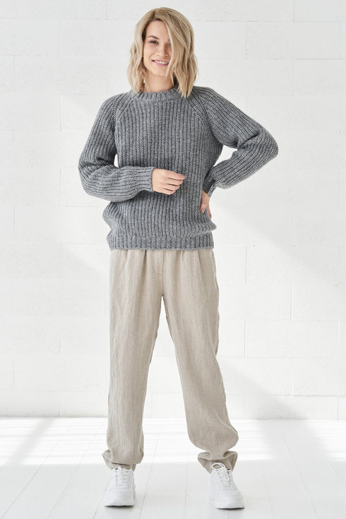 Image 4 of wool sweater doesn't irritate & allows the skin to breathe Alexander from Baltic Linen