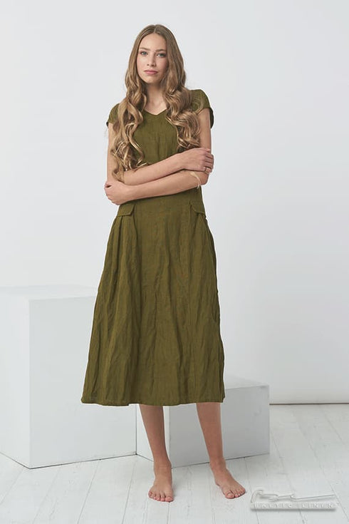 Image 1 of Pure linen dress with a hidden zip on the side and side pockets Jura from Baltic Linen