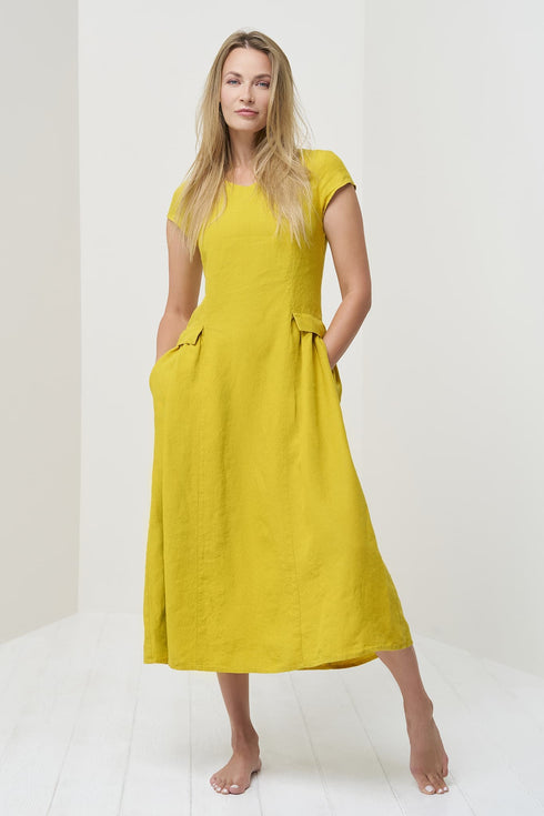 Image 15 of Pure linen dress with a hidden zip on the side and side pockets Jura from Baltic Linen