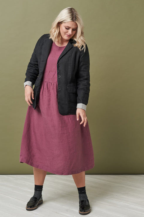 Image 15 of Pure linen dress washed and soft with long sleeves Madeira from Baltic Linen