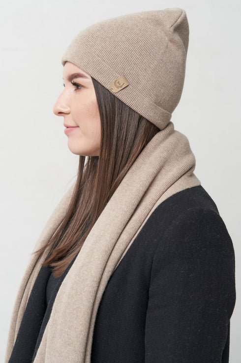 Image 7 of Warm beanie hat natural and warm, made for cold weathers from Baltic Linen