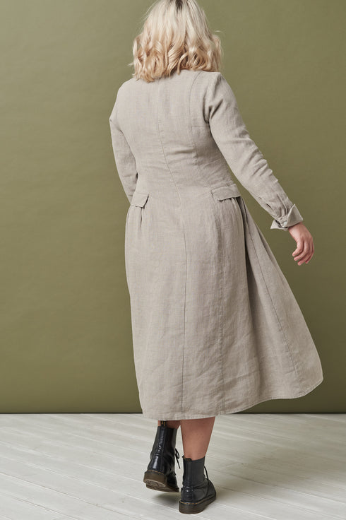 Image 13 of Autumn linen dress with hidden side zip and hidden pockets Jurate from Baltic Linen