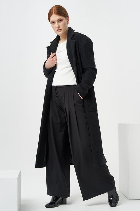 Image 3 of Cozy wool coat with a flap front is a modern classic style Polina from Baltic Linen