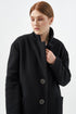 Image 6 of Cozy wool coat with a flap front is a modern classic style Polina from Baltic Linen