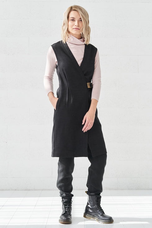 Image 1 of Autumn wool vest with a metal brooch that will bring you warmth Lina from Baltic Linen