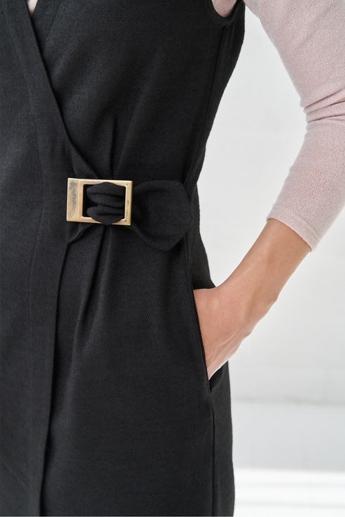 Image 6 of Autumn wool vest with a metal brooch that will bring you warmth Lina from Baltic Linen