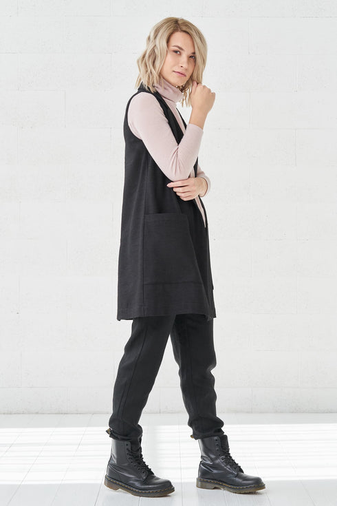 Image 3 of Warm wool vest features no sleeves design and two deep pockets Lora from Baltic Linen