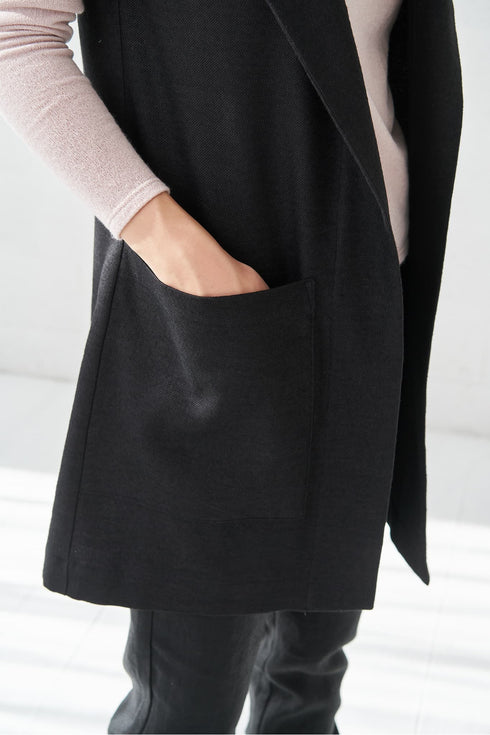 Image 6 of Warm wool vest features no sleeves design and two deep pockets Lora from Baltic Linen