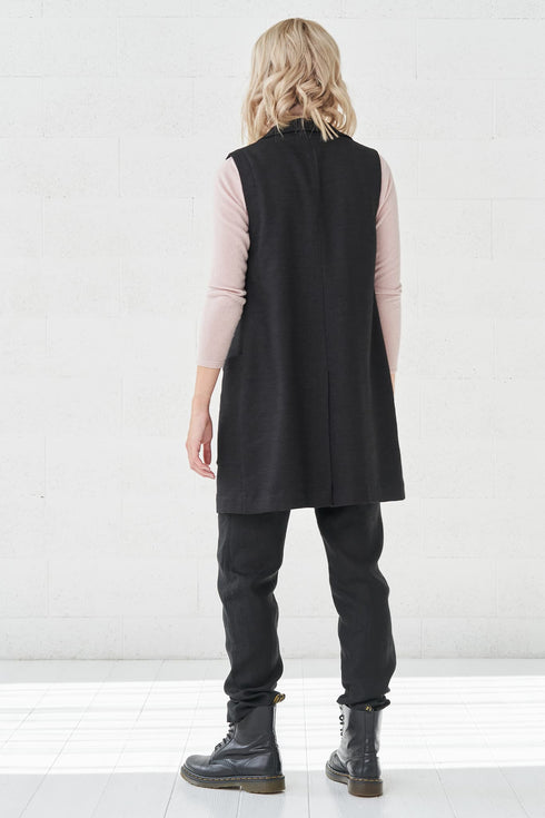 Image 9 of Warm wool vest features no sleeves design and two deep pockets Lora from Baltic Linen