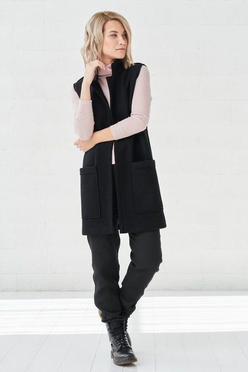 Image 3 of Warm wool vest comes with pockets and no sleeves Luna from Baltic Linen