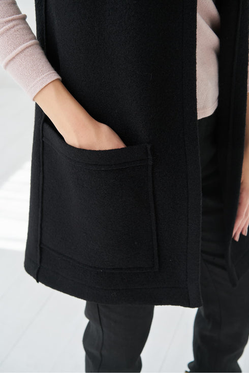 Image 8 of Warm wool vest comes with pockets and no sleeves Luna from Baltic Linen