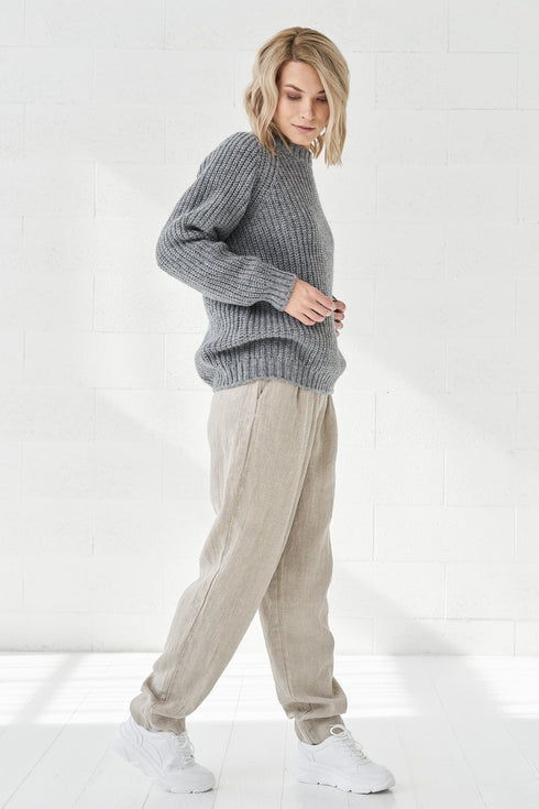 Image 19 of Terakota sweater warm and comfortable with long sleeves Alexander from Baltic Linen