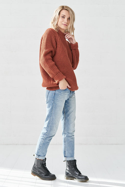 Image 1 of Terakota sweater warm and comfortable with long sleeves Alexander from Baltic Linen