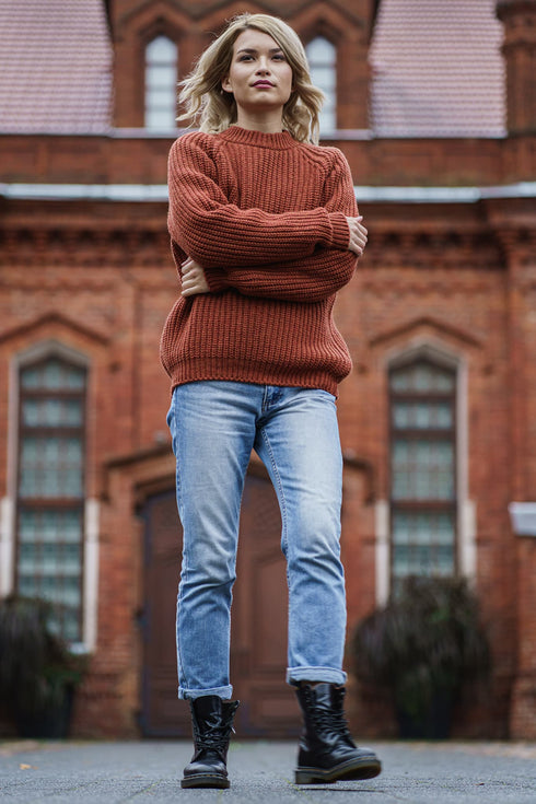 Image 4 of Terakota sweater warm and comfortable with long sleeves Alexander from Baltic Linen