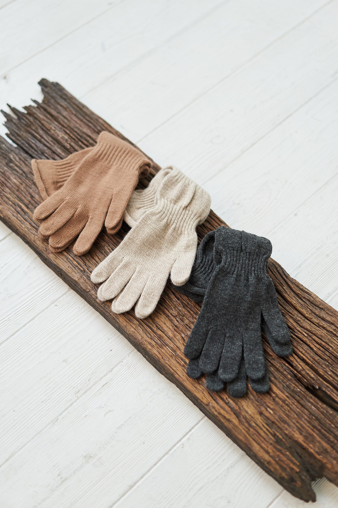 Handmade knitted gloves