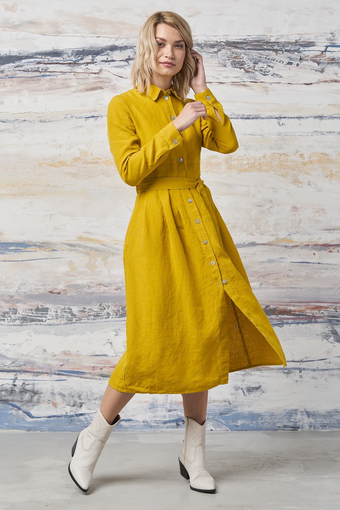 Linen autumn dress Mona BalticLinen Linen autumn dress Mona BalticLinen