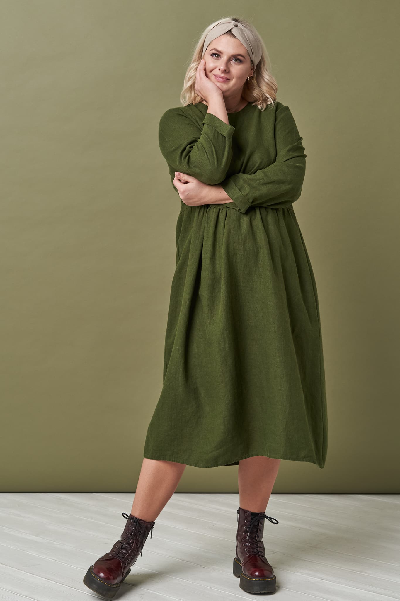 vintage dress a line Retro Vintage Style Princess A-line Dress with Sleeves Size 14 / Other main image 1